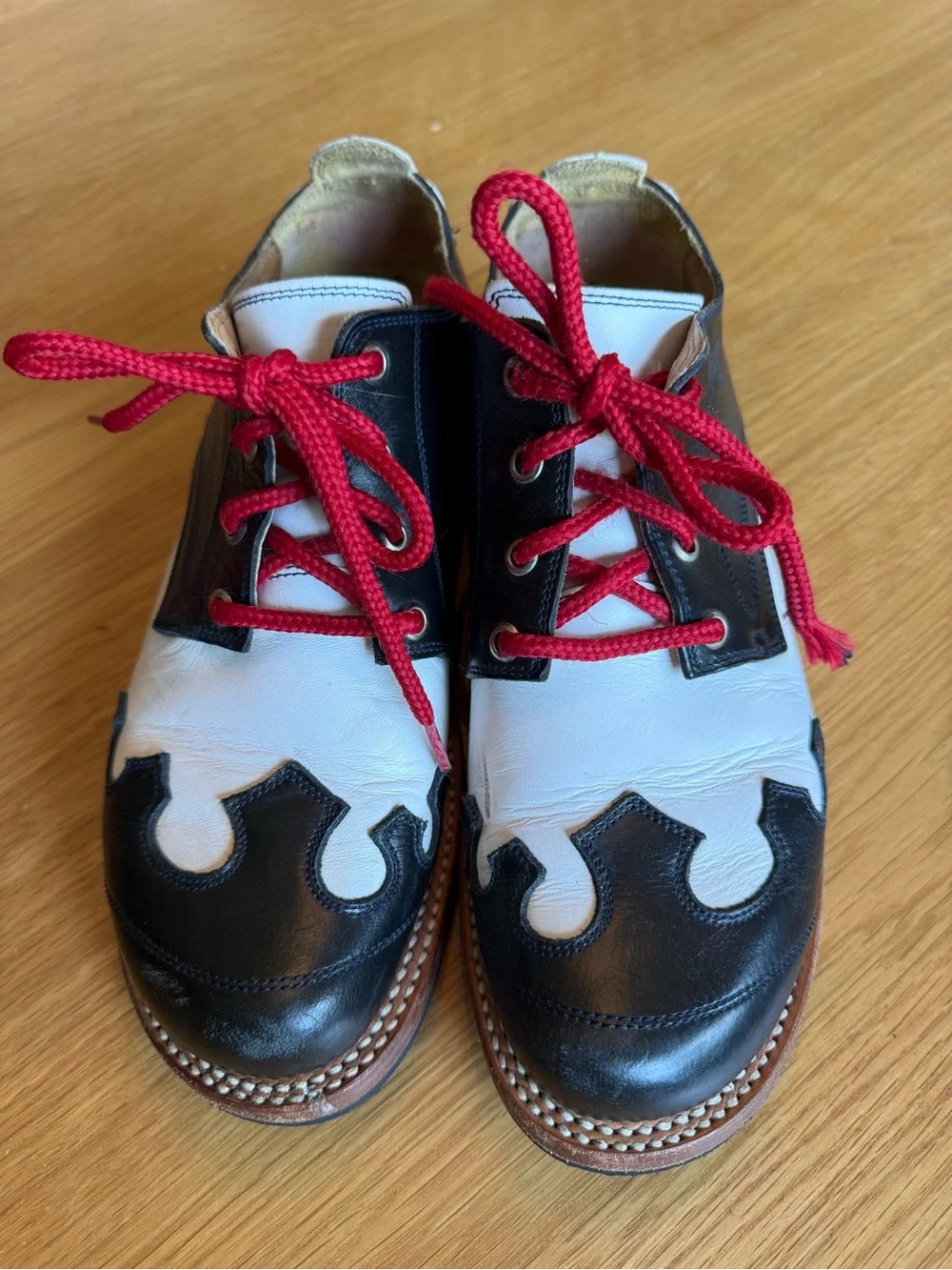 John Fluevog x Danielson Lace-Up Black White Sz 8
